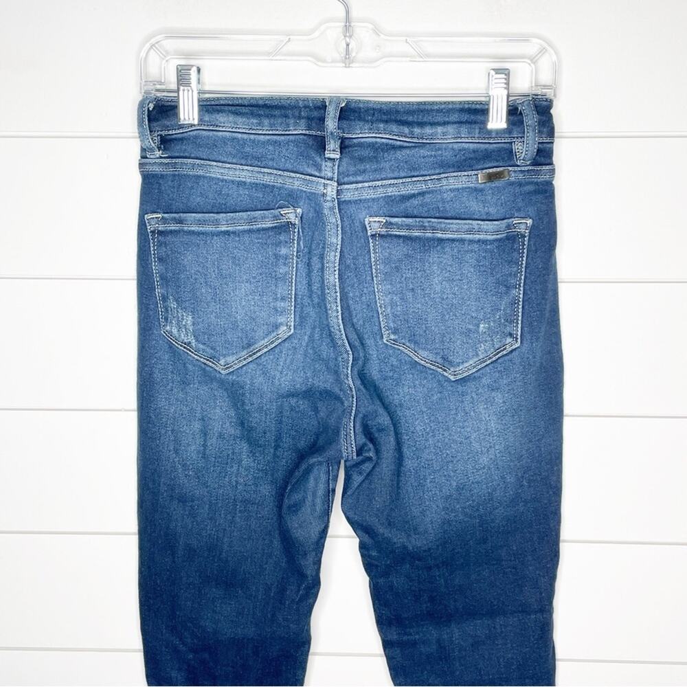 KanCan High Rise Skinny Distressed Raw Hem Stretch Jeans Dark Wash Size 7/27 - Picture 6 of 8